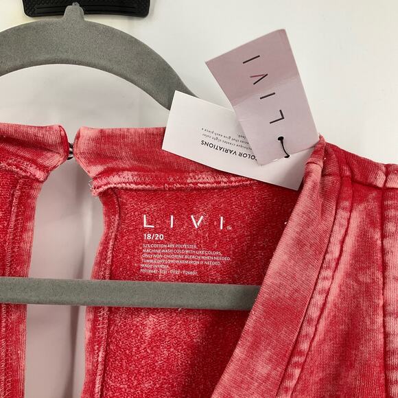 Livi Lane Bryant Pink Coral Acid Wash Sleeveless Jogger Jumpsuit Size 18/20 - Picture 3 of 8